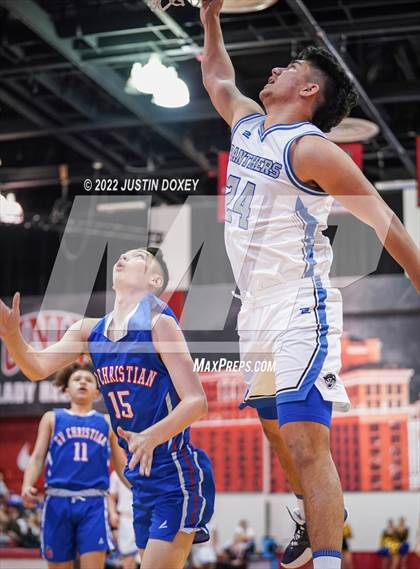 Thumbnail 1 in GV Christian vs. Pahranagat Valley (NIAA Class 1A State Boys Final) photogallery.