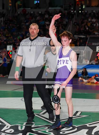 Thumbnail 2 in NYSPHSAA Wrestling Championships Round 2 102 lbs. - 118 lbs. photogallery.