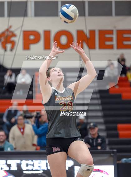 Thumbnail 3 in Marian vs. Mercy (MHSAA Division 1 Quadrant 4 Quarterfinal) photogallery.