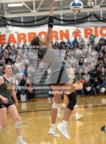 Thumbnail 2 in Marian vs. Mercy (MHSAA Division 1 Quadrant 4 Quarterfinal) photogallery.