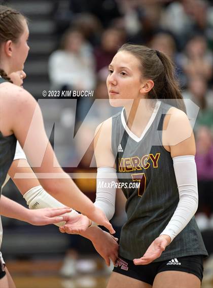 Thumbnail 3 in Marian vs. Mercy (MHSAA Division 1 Quadrant 4 Quarterfinal) photogallery.