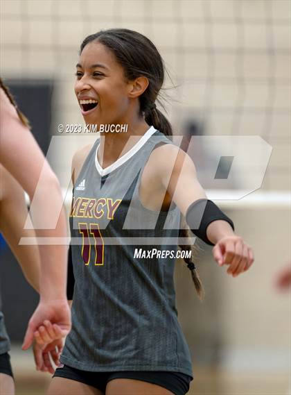 Thumbnail 3 in Marian vs. Mercy (MHSAA Division 1 Quadrant 4 Quarterfinal) photogallery.