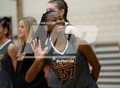 Thumbnail 2 in Marian vs. Mercy (MHSAA Division 1 Quadrant 4 Quarterfinal) photogallery.