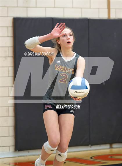 Thumbnail 2 in Marian vs. Mercy (MHSAA Division 1 Quadrant 4 Quarterfinal) photogallery.