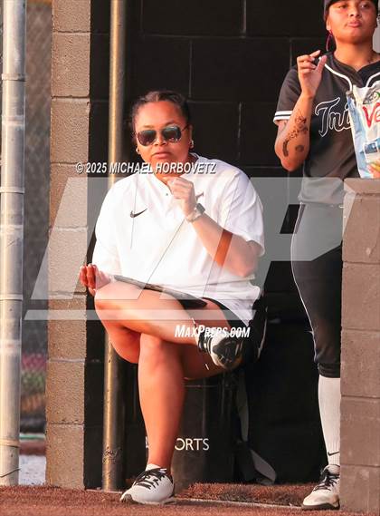 Thumbnail 2 in Trinity @ Plano East (UIL 6A D1 Girls Softball Regional Semi-Final) photogallery.
