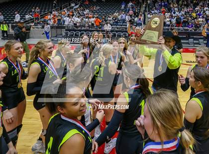Thumbnail 3 in Blum vs. Harrold (UIL 1A Volleyball Final) photogallery.