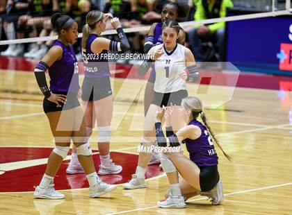 Thumbnail 2 in Blum vs. Harrold (UIL 1A Volleyball Final) photogallery.