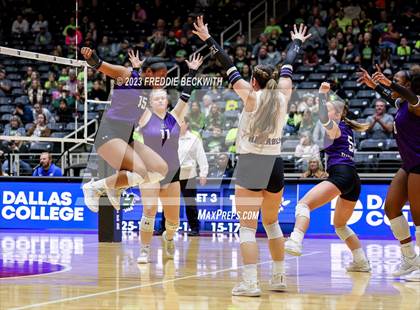 Thumbnail 2 in Blum vs. Harrold (UIL 1A Volleyball Final) photogallery.