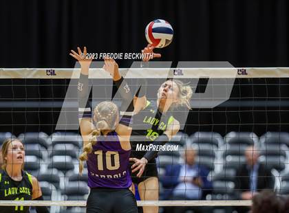 Thumbnail 2 in Blum vs. Harrold (UIL 1A Volleyball Final) photogallery.