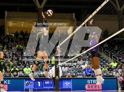 Thumbnail 1 in Blum vs. Harrold (UIL 1A Volleyball Final) photogallery.