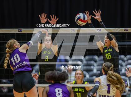 Thumbnail 3 in Blum vs. Harrold (UIL 1A Volleyball Final) photogallery.