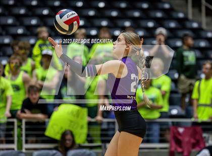 Thumbnail 3 in Blum vs. Harrold (UIL 1A Volleyball Final) photogallery.