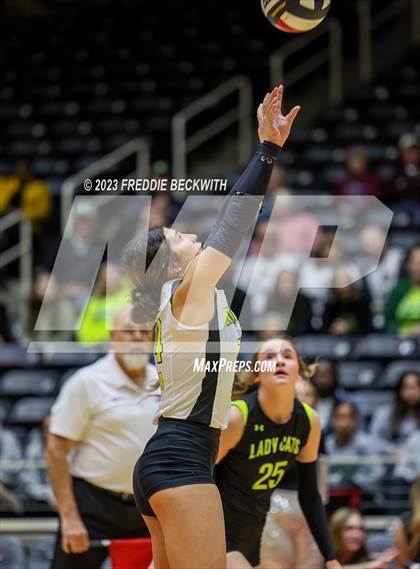 Thumbnail 3 in Blum vs. Harrold (UIL 1A Volleyball Final) photogallery.
