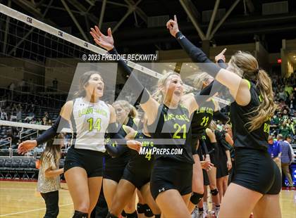 Thumbnail 2 in Blum vs. Harrold (UIL 1A Volleyball Final) photogallery.