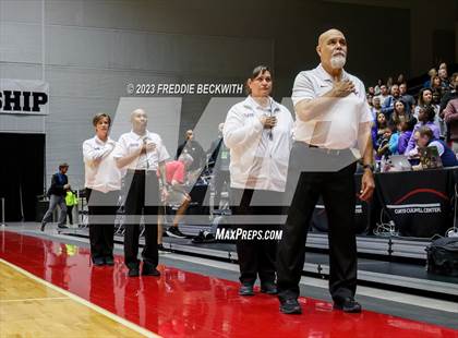 Thumbnail 3 in Blum vs. Harrold (UIL 1A Volleyball Final) photogallery.
