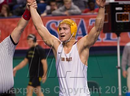 Thumbnail 2 in NCHSAA State 4A Boys Wrestling Championships (Finals) photogallery.