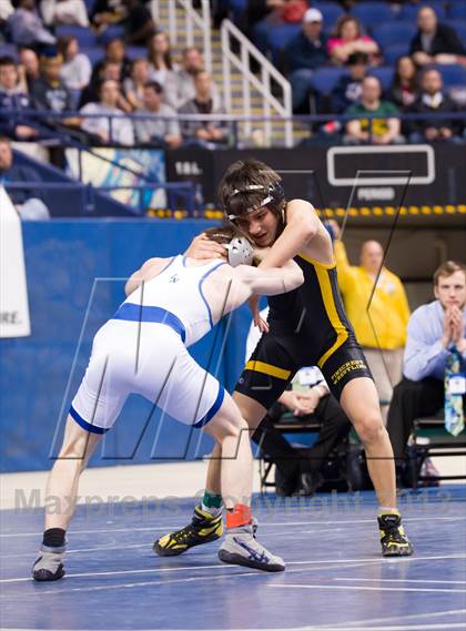 Thumbnail 2 in NCHSAA State 4A Boys Wrestling Championships (Finals) photogallery.