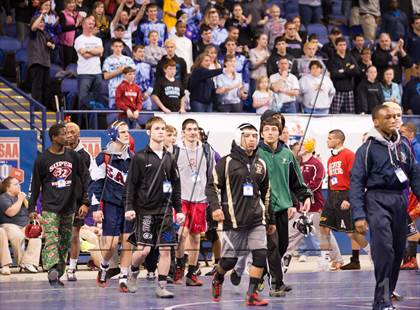 Thumbnail 2 in NCHSAA State 4A Boys Wrestling Championships (Finals) photogallery.