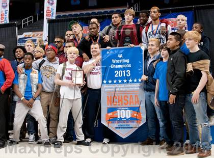 Thumbnail 2 in NCHSAA State 4A Boys Wrestling Championships (Finals) photogallery.