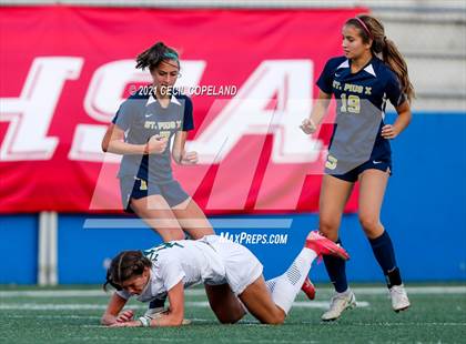 Thumbnail 1 in St. Pius X Catholic vs. Blessed Trinity (GHSA 5A Championship) photogallery.