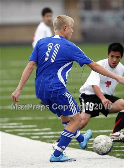 Thumbnail 3 in Mansfield Legacy vs. LakeView (Martin Invitational Soccer Tournament) photogallery.