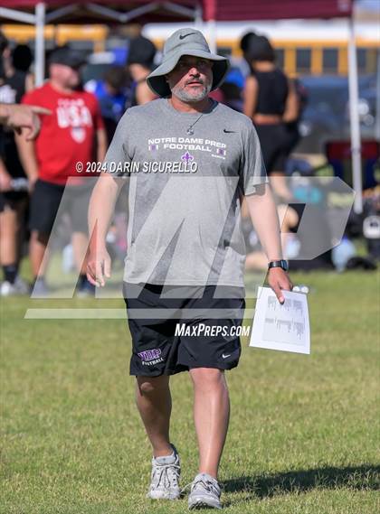 Thumbnail 3 in Notre Dame Prep vs  American Leadership Academy - Queen Creek (7on7 Gotta Believe Tournament) photogallery.