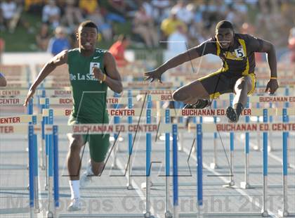 Thumbnail 2 in CIF State Track and Field Championships (Day 1 - Boys 110m Hurdles) photogallery.