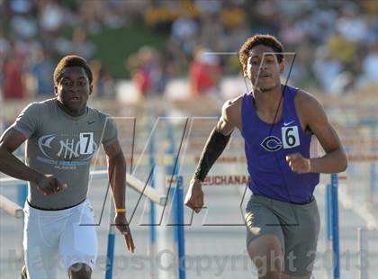 Thumbnail 1 in CIF State Track and Field Championships (Day 1 - Boys 110m Hurdles) photogallery.