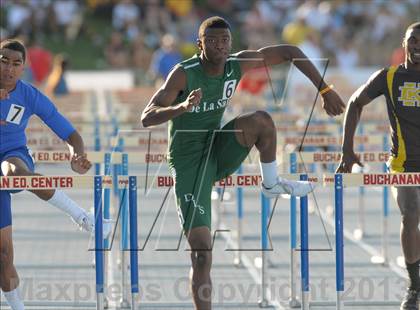 Thumbnail 3 in CIF State Track and Field Championships (Day 1 - Boys 110m Hurdles) photogallery.