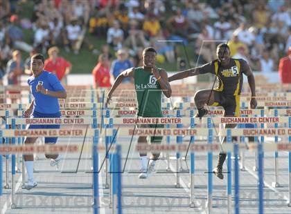 Thumbnail 1 in CIF State Track and Field Championships (Day 1 - Boys 110m Hurdles) photogallery.