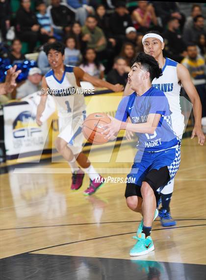 Thumbnail 3 in Maywood Academy vs. Sun Valley Magnet (CIF LACS D4 Final) photogallery.