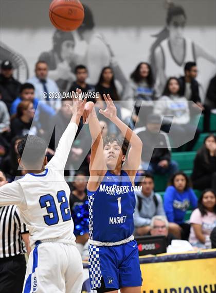 Thumbnail 1 in Maywood Academy vs. Sun Valley Magnet (CIF LACS D4 Final) photogallery.
