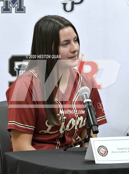 Thumbnail 1 in Trinity League Softball Media Day - JSerra Catholic photogallery.