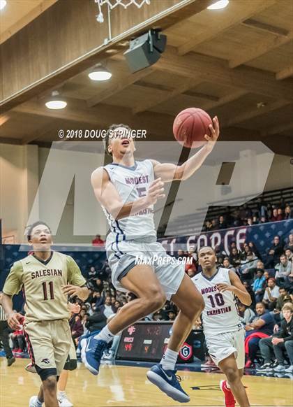 Thumbnail 2 in Modesto Christian vs. Salesian College Preparatory (MLK Classic at St. Mary's College) photogallery.