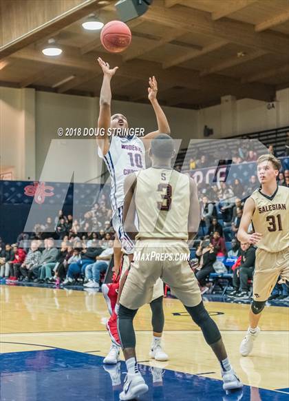 Thumbnail 2 in Modesto Christian vs. Salesian College Preparatory (MLK Classic at St. Mary's College) photogallery.