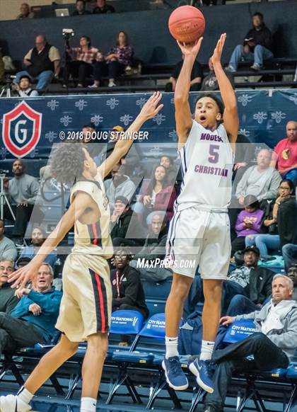 Thumbnail 2 in Modesto Christian vs. Salesian College Preparatory (MLK Classic at St. Mary's College) photogallery.