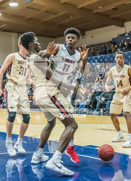 Thumbnail 3 in Modesto Christian vs. Salesian College Preparatory (MLK Classic at St. Mary's College) photogallery.