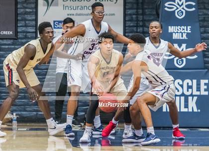Thumbnail 2 in Modesto Christian vs. Salesian College Preparatory (MLK Classic at St. Mary's College) photogallery.