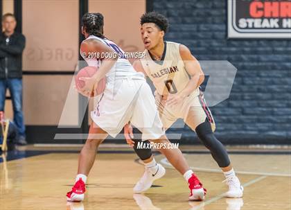 Thumbnail 1 in Modesto Christian vs. Salesian College Preparatory (MLK Classic at St. Mary's College) photogallery.