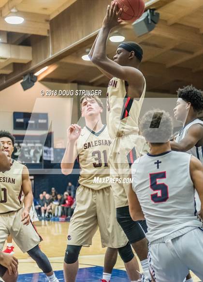 Thumbnail 1 in Modesto Christian vs. Salesian College Preparatory (MLK Classic at St. Mary's College) photogallery.