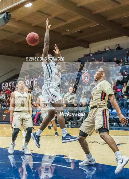 Thumbnail 2 in Modesto Christian vs. Salesian College Preparatory (MLK Classic at St. Mary's College) photogallery.