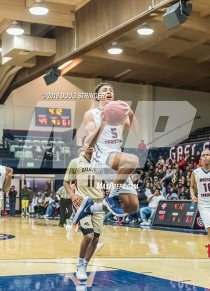 Thumbnail 1 in Modesto Christian vs. Salesian College Preparatory (MLK Classic at St. Mary's College) photogallery.