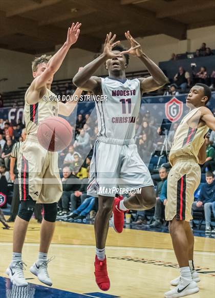 Thumbnail 3 in Modesto Christian vs. Salesian College Preparatory (MLK Classic at St. Mary's College) photogallery.