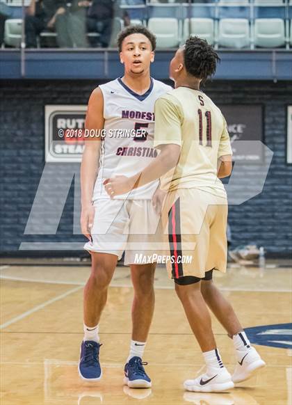 Thumbnail 1 in Modesto Christian vs. Salesian College Preparatory (MLK Classic at St. Mary's College) photogallery.