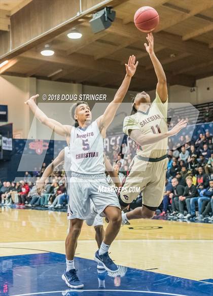 Thumbnail 1 in Modesto Christian vs. Salesian College Preparatory (MLK Classic at St. Mary's College) photogallery.