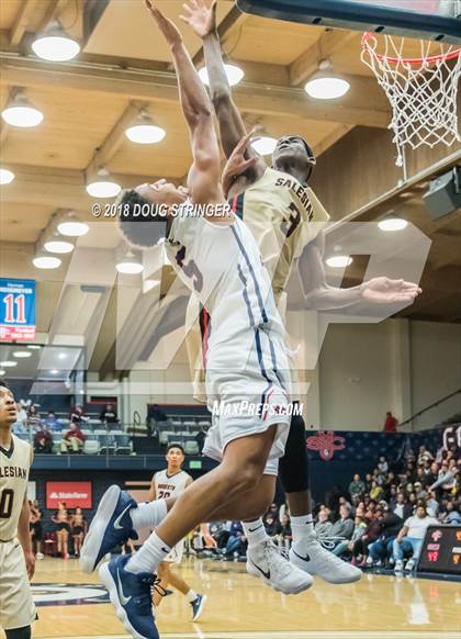 Thumbnail 3 in Modesto Christian vs. Salesian College Preparatory (MLK Classic at St. Mary's College) photogallery.
