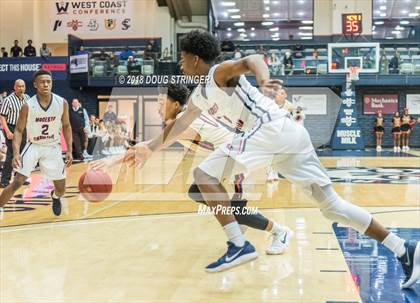 Thumbnail 3 in Modesto Christian vs. Salesian College Preparatory (MLK Classic at St. Mary's College) photogallery.