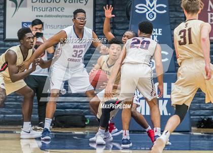 Thumbnail 3 in Modesto Christian vs. Salesian College Preparatory (MLK Classic at St. Mary's College) photogallery.