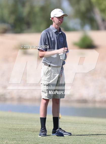 Thumbnail 2 in St. Marys & Willow Canyon @ Desert Edge Varsity Boys Golf photogallery.