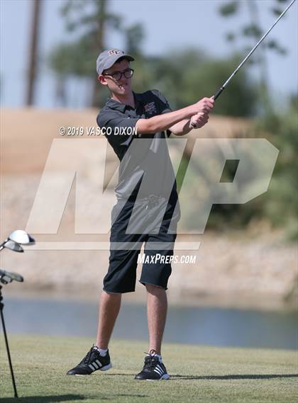 Thumbnail 2 in St. Marys & Willow Canyon @ Desert Edge Varsity Boys Golf photogallery.